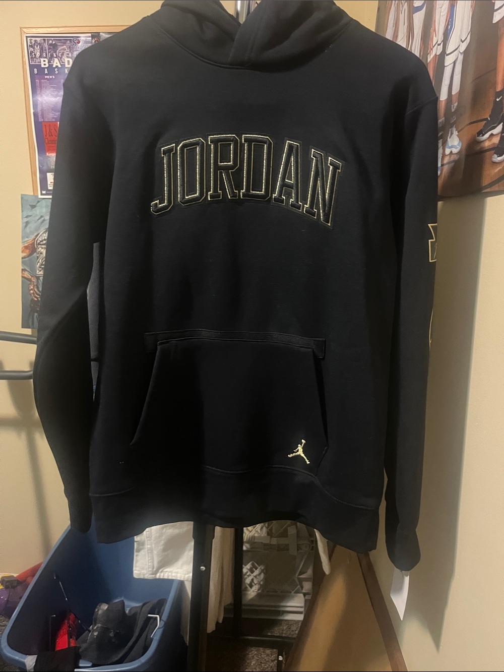Jordan Black Hoodie with Gold Accents